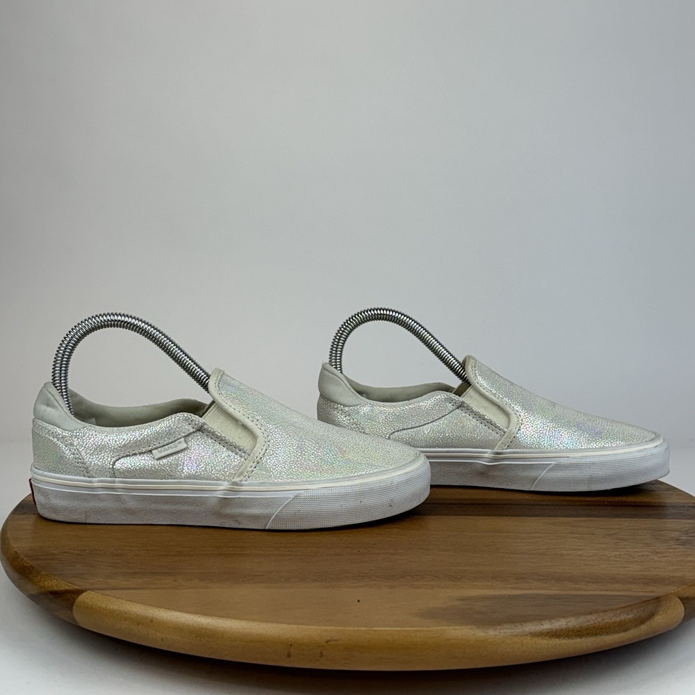 Womens Vans‎ Asher Deluxe Iridescent Slip On Skateboarding Sneakers Shoes Size 6
